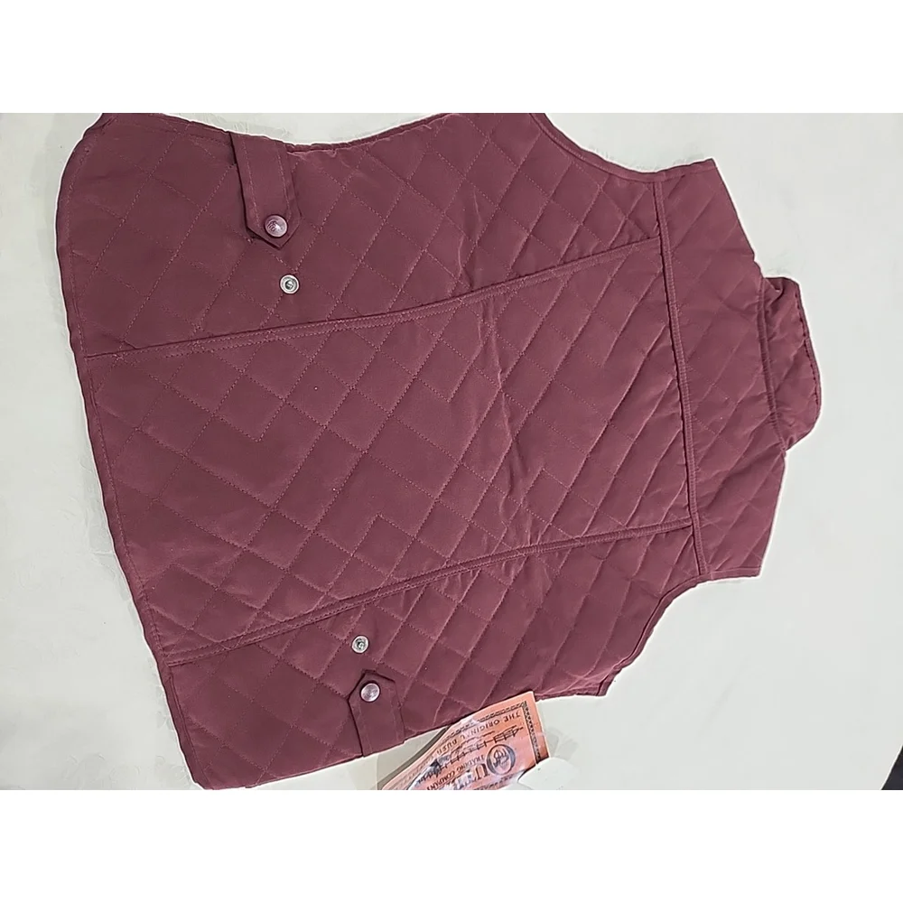 Outback Trading CO. Women’s Microsuede Quilted Equestrian Vest,szM,maroon,NWT - Picture 9 of 13